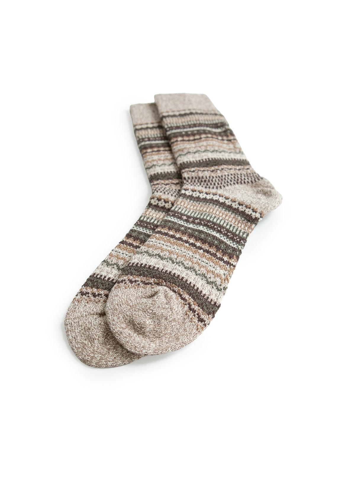 Nordic Pattern Socks - Brown