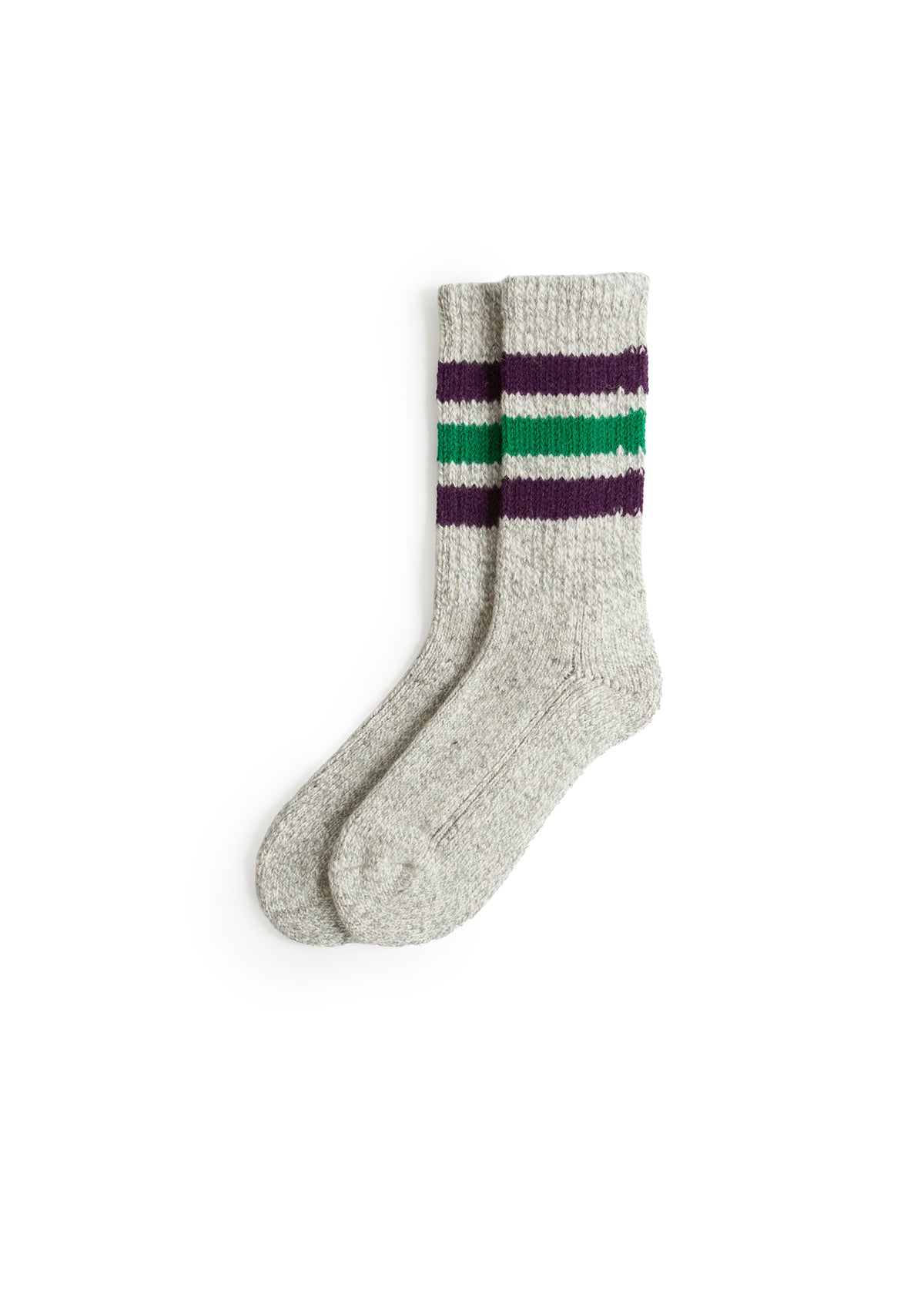 Old School Work Boot Socks  - Purple/Green