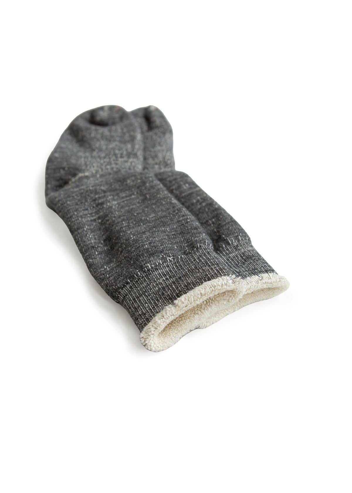 Double Face Crew Socks  - Merino Wool + Organic Cotton - Charcoal
