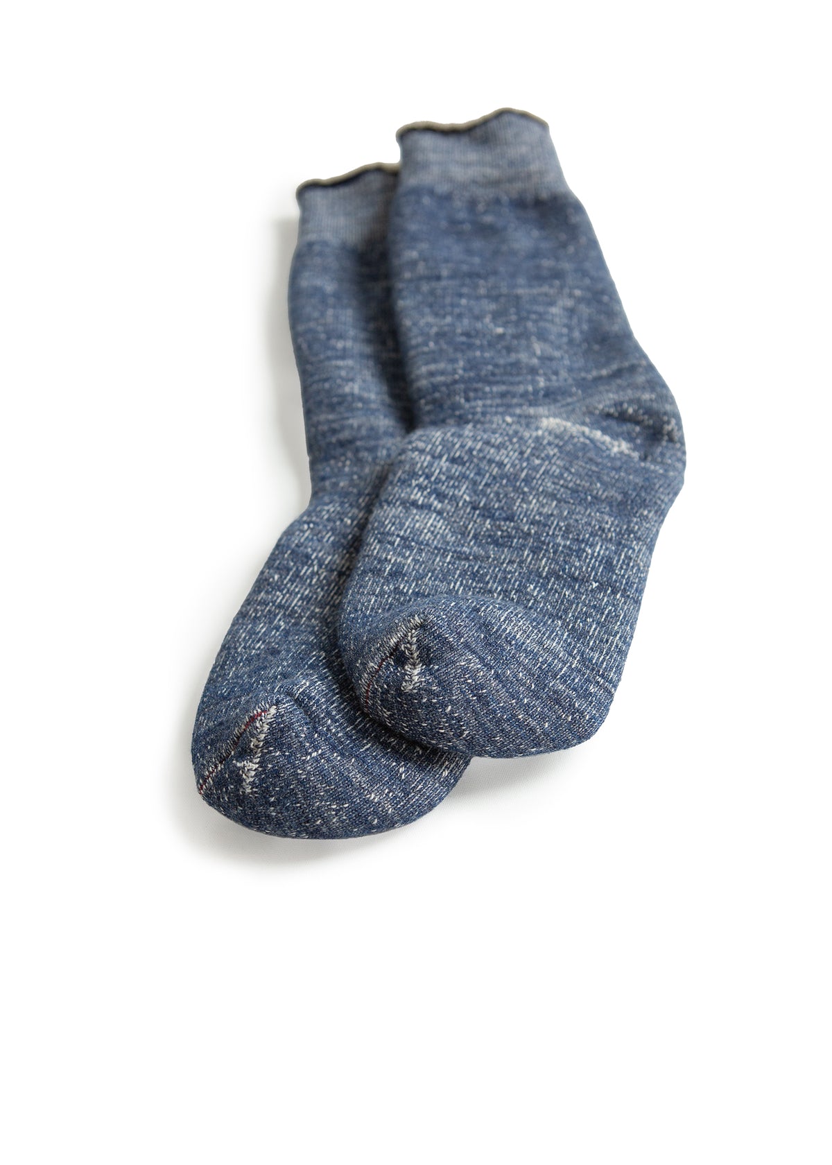 Double Face Crew Socks - Merino Wool + Organic Cotton - Deep Ocean