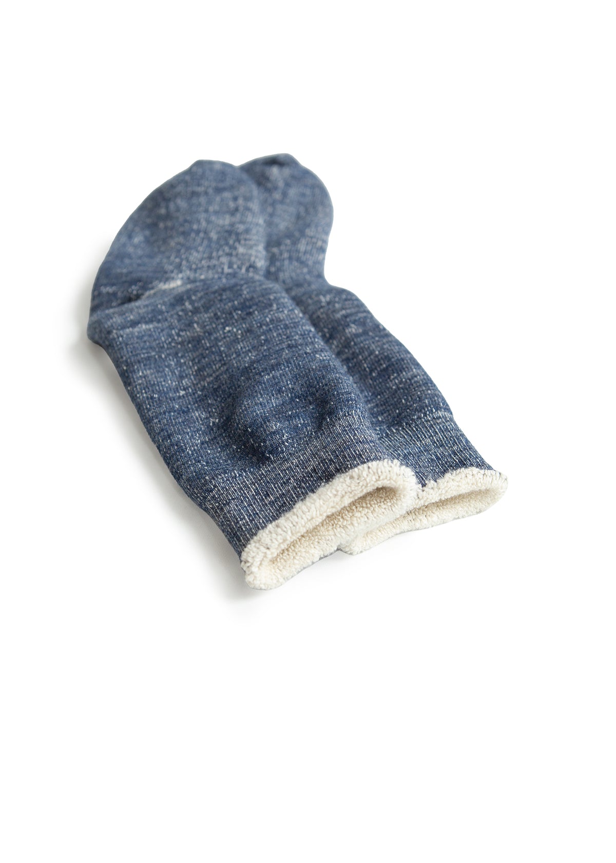 Double Face Crew Socks - Merino Wool + Organic Cotton - Deep Ocean
