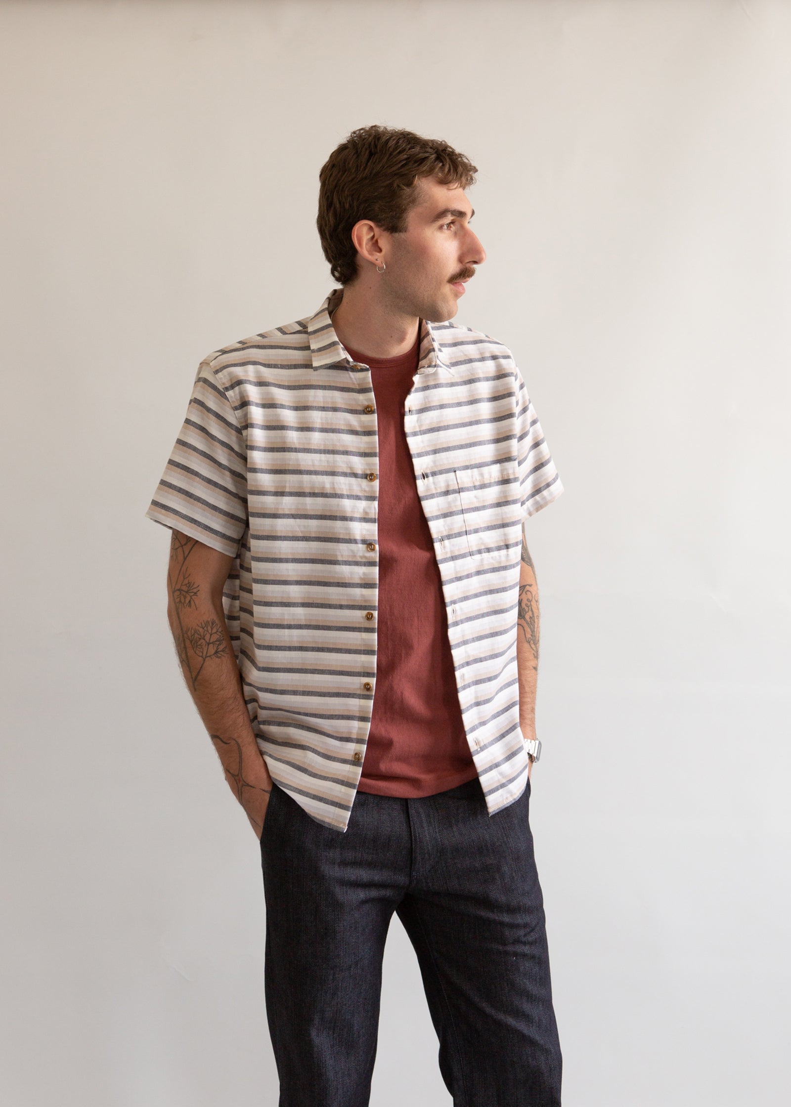 Short Sleeve Weathervane - Mountain Stripe