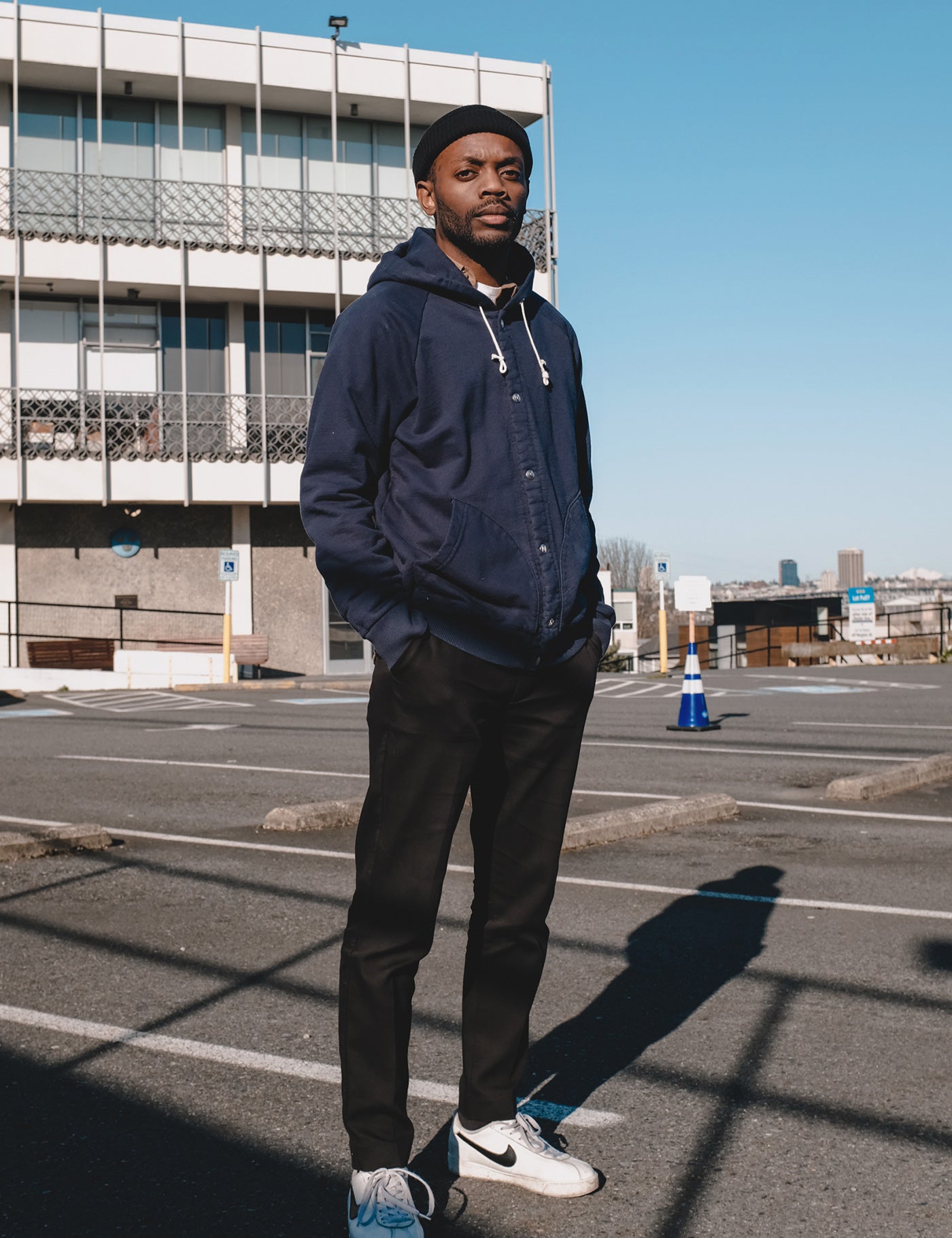 Snap Hoodie - Navy