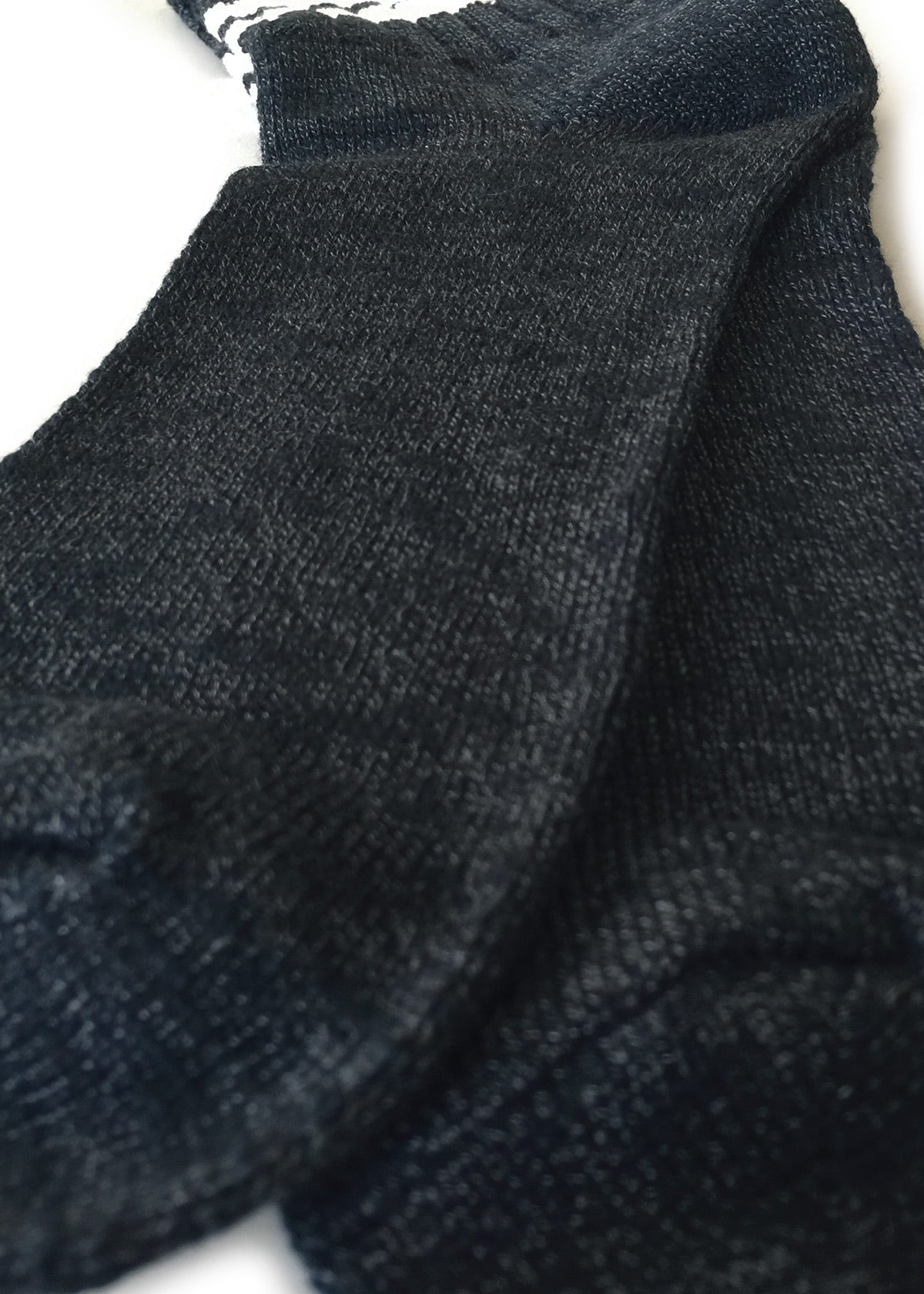 3 Line Slub Quarter - Black / White
