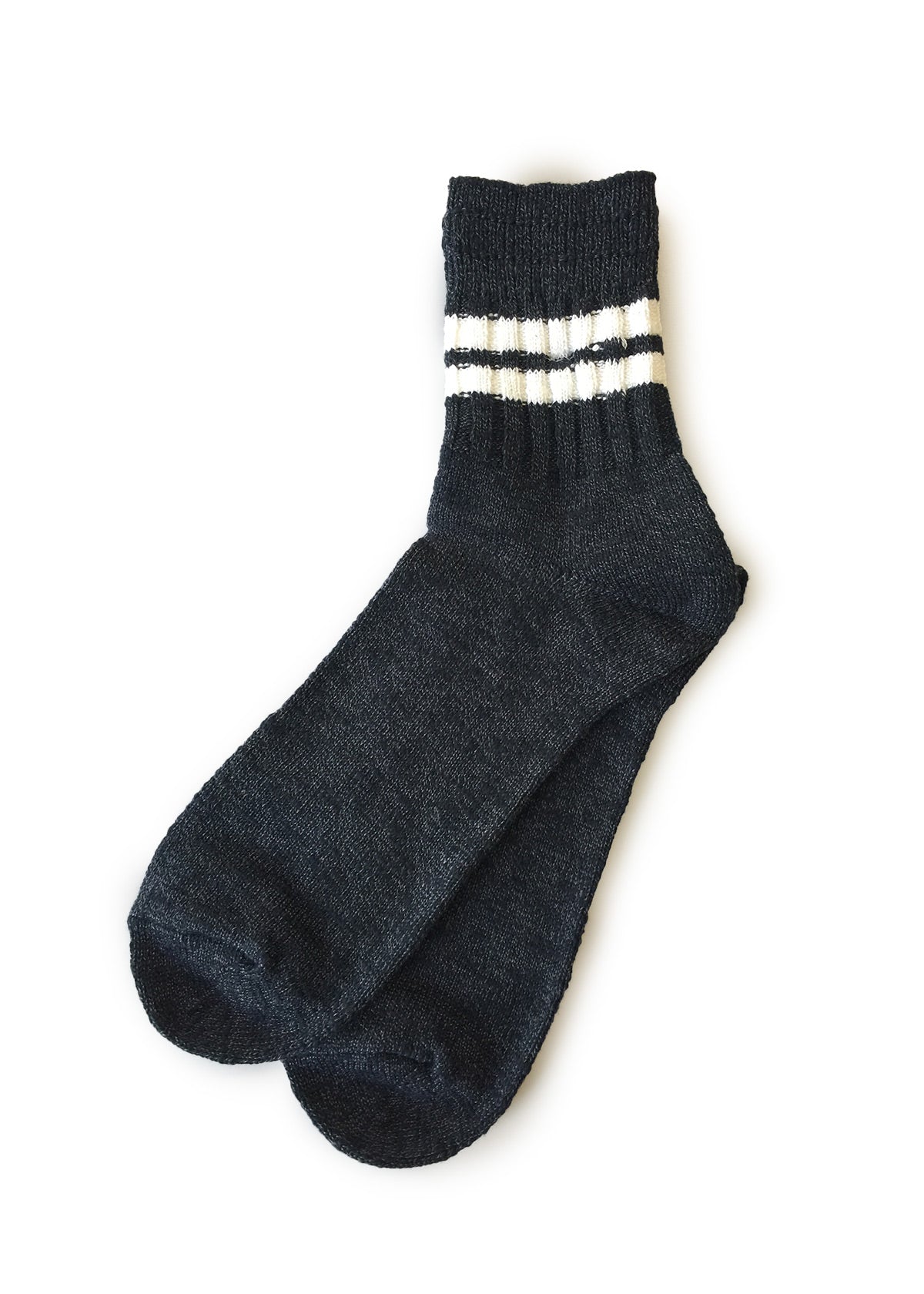 3 Line Slub Quarter - Black / White