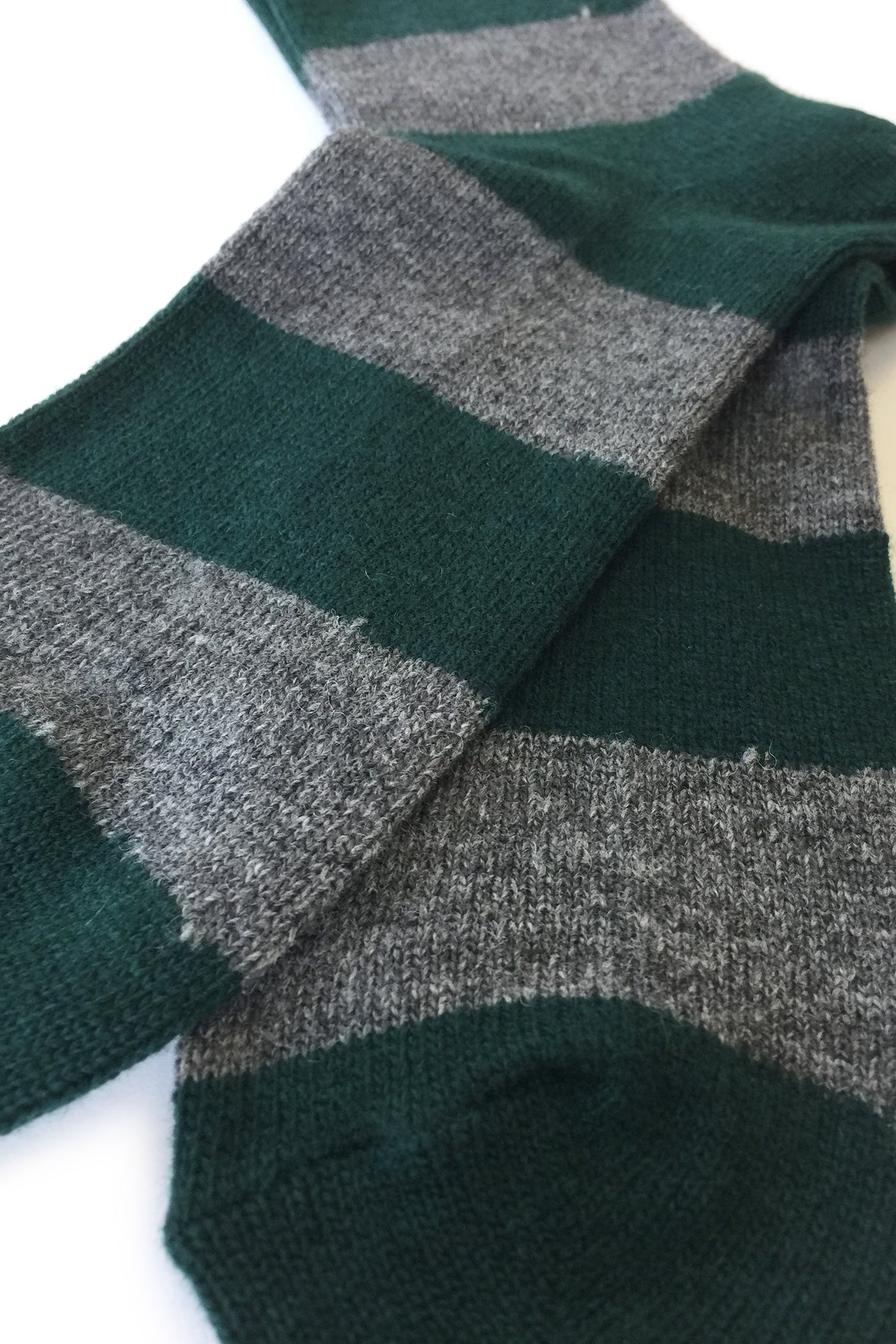 Wool Cashmere Stripes Crew - Moss