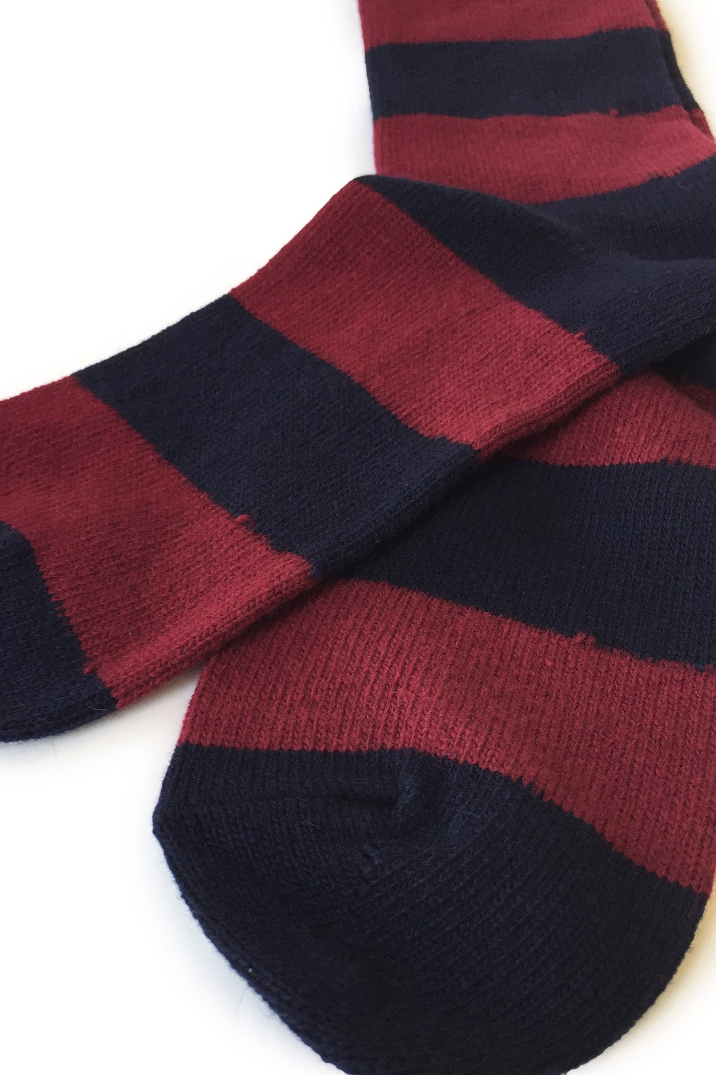 Wool Cashmere Stripes Crew - Navy Melange