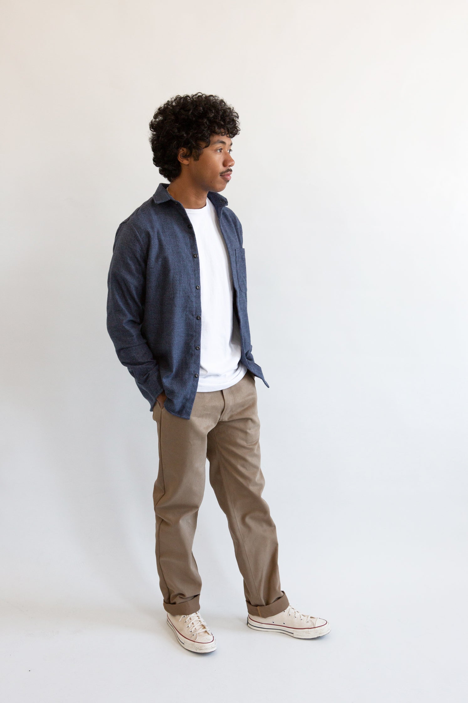 Weathervane Flannel – Dusk Herringbone