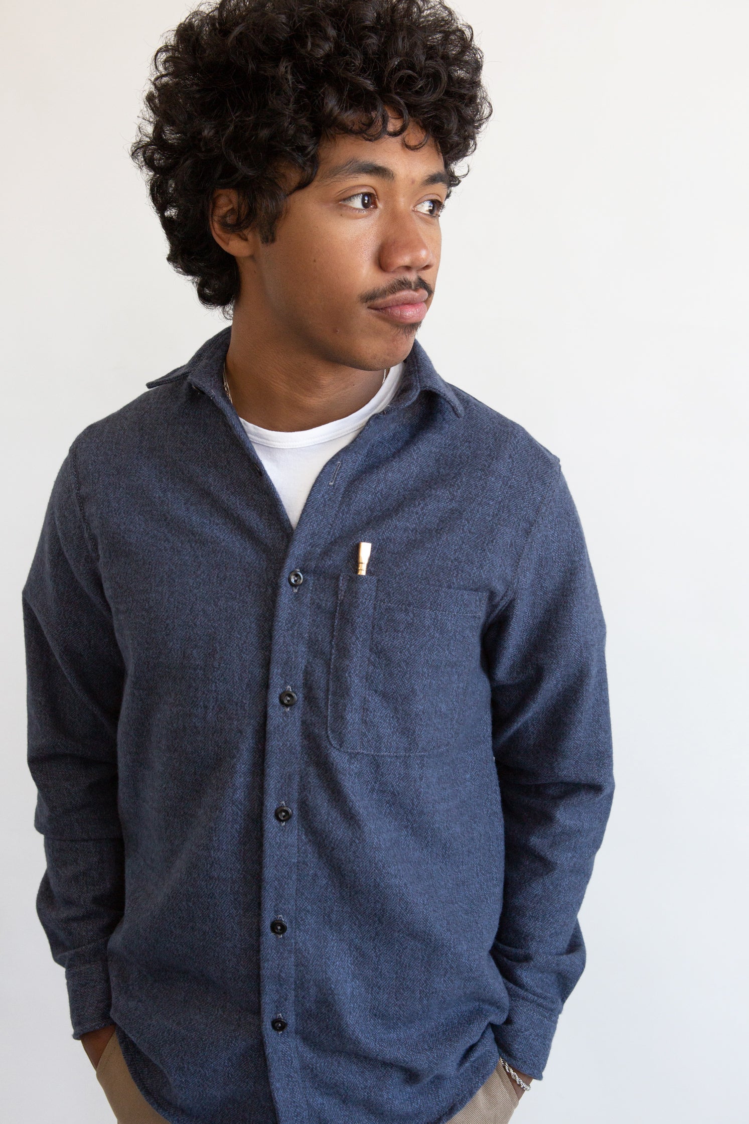 Weathervane Flannel – Dusk Herringbone