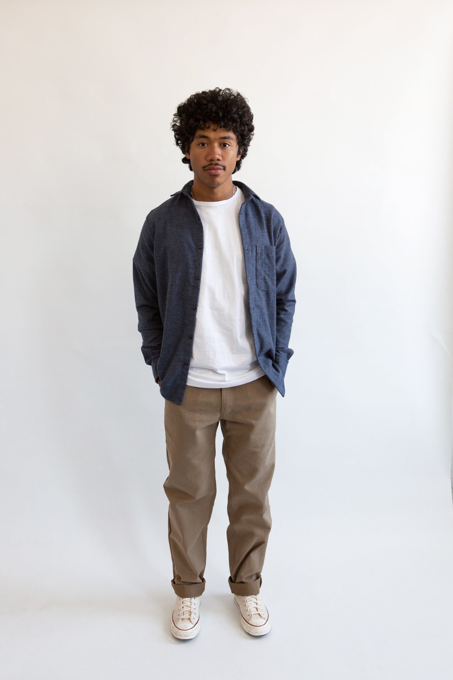 Weathervane Flannel – Dusk Herringbone