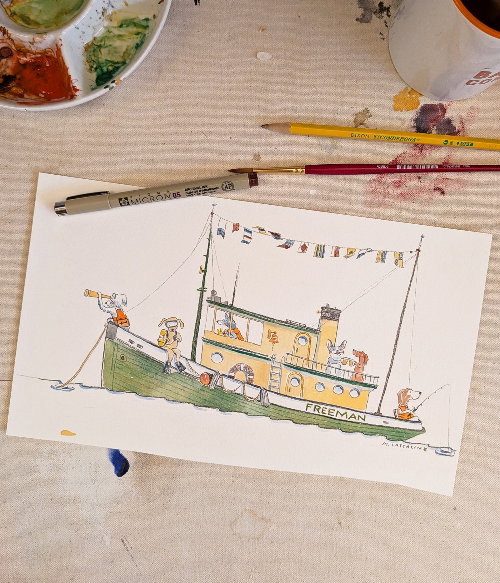 Sun Over the Yardarm - Watercolor Print