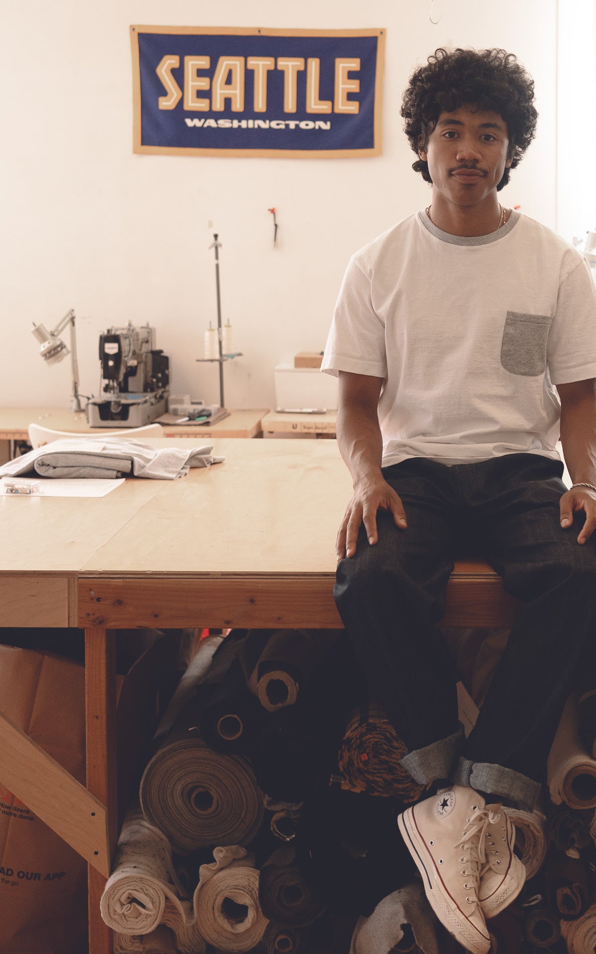 Freeman - Essential Tee - White and Gray Ringer
