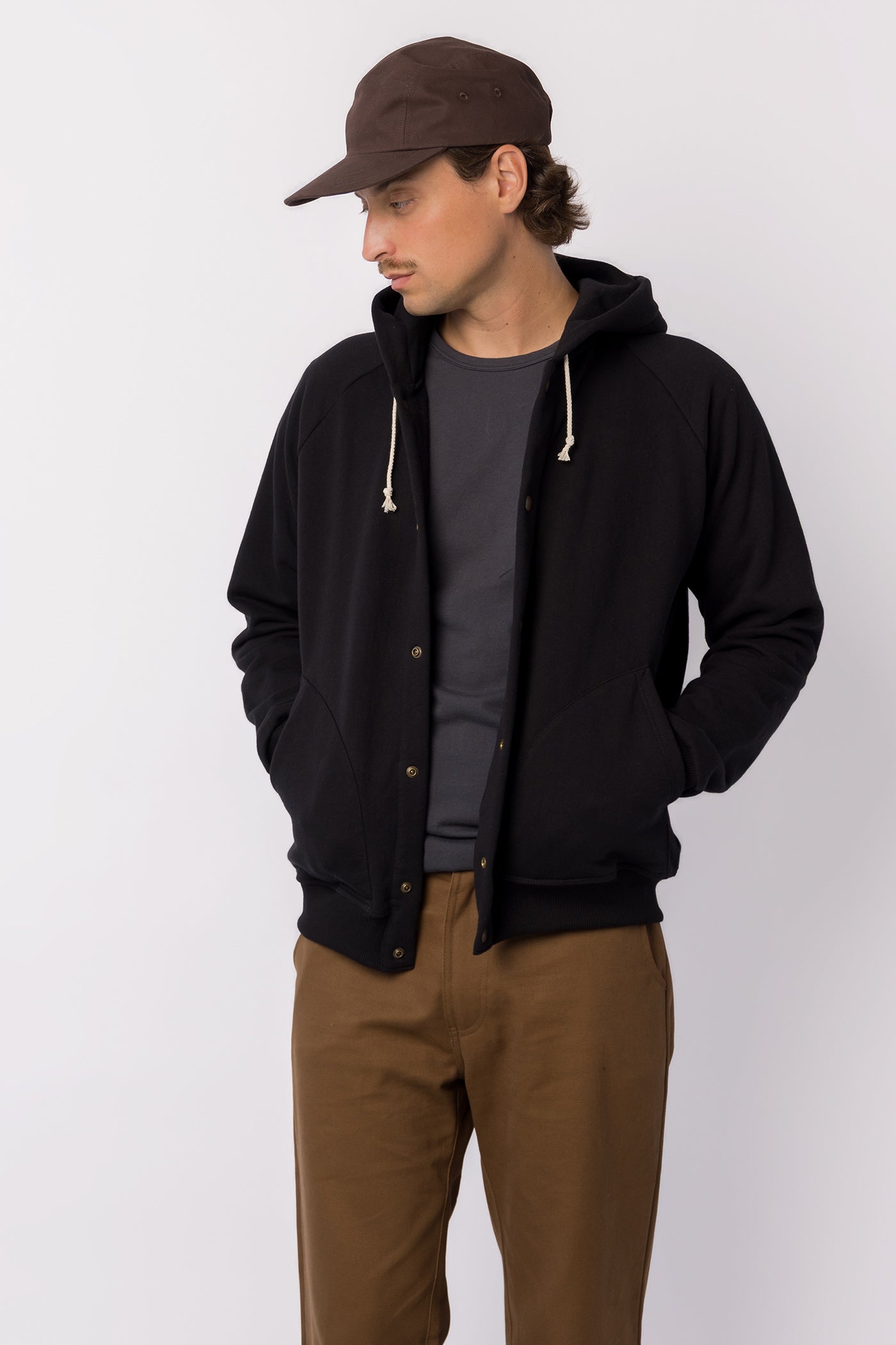 Snap Hoodie - Black