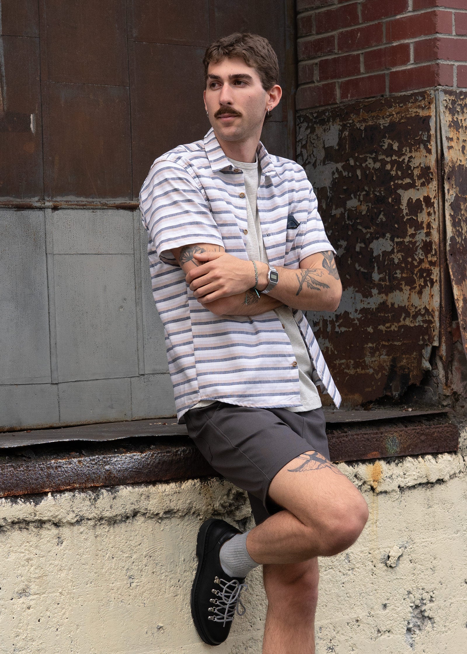 Short Sleeve Weathervane - Mountain Stripe