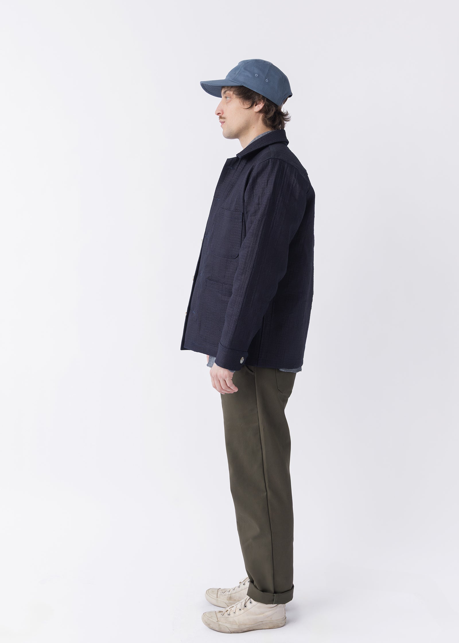 Sashiko Studio Coat - Indigo