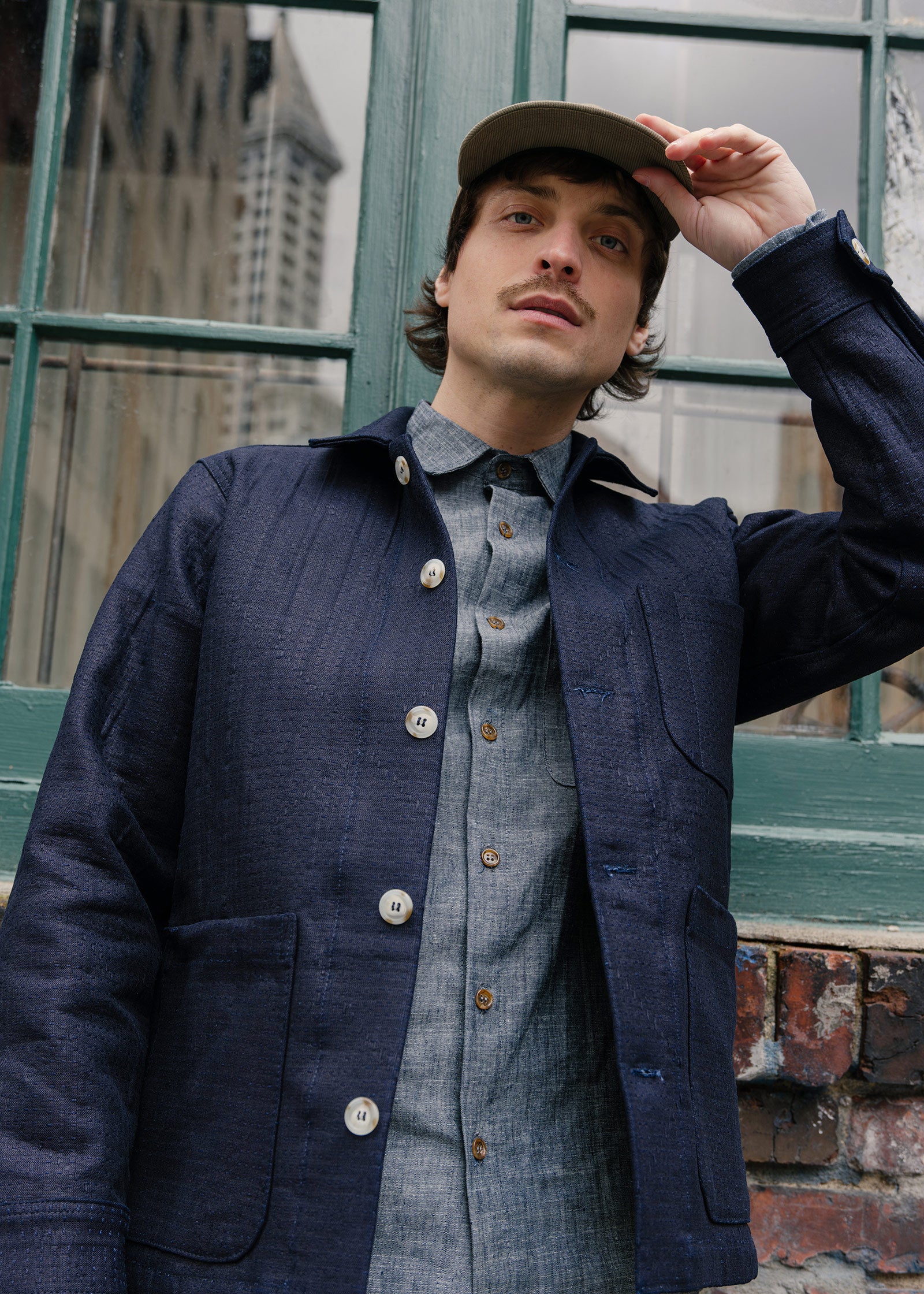 Sashiko Studio Coat - Indigo