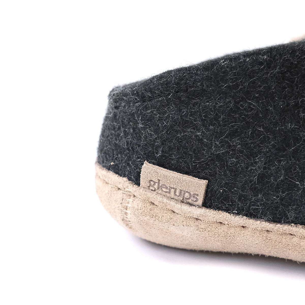Wool Leather Sole Slipper - Charcoal - 47